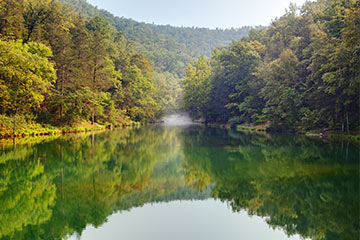 View of a flowing river in Arkansas